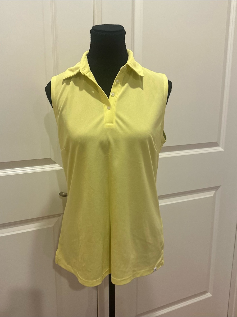 Lady Hagen Sleeveless Polo Tank - Light Yellow